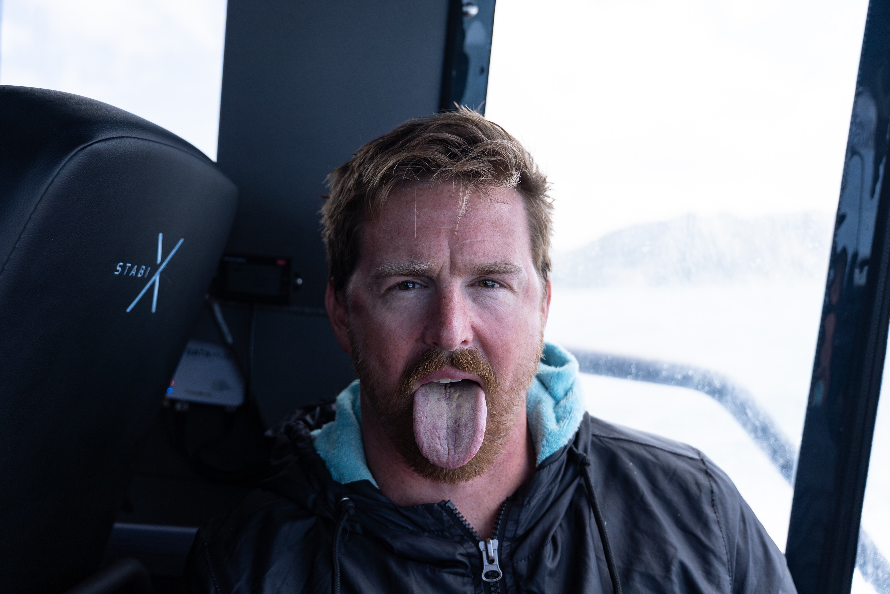 Jono Ridler sticks out his tongue