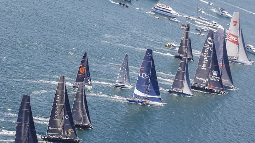 Start of 2016 Sydney To Hobart yacht race.