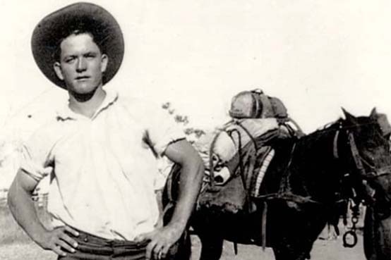 Ted Fogarty in his youth with a horse