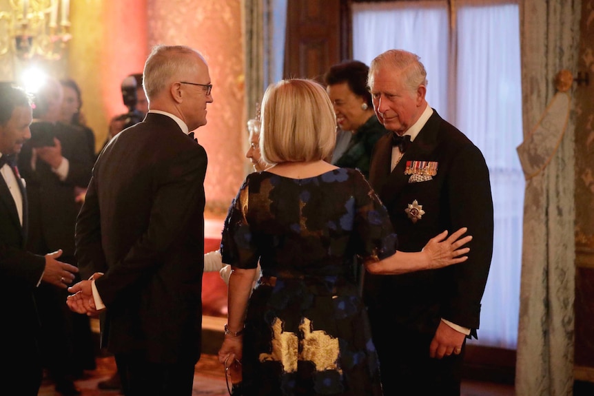 Malcolm and Lucy Turnbull talk to Prince Charles.