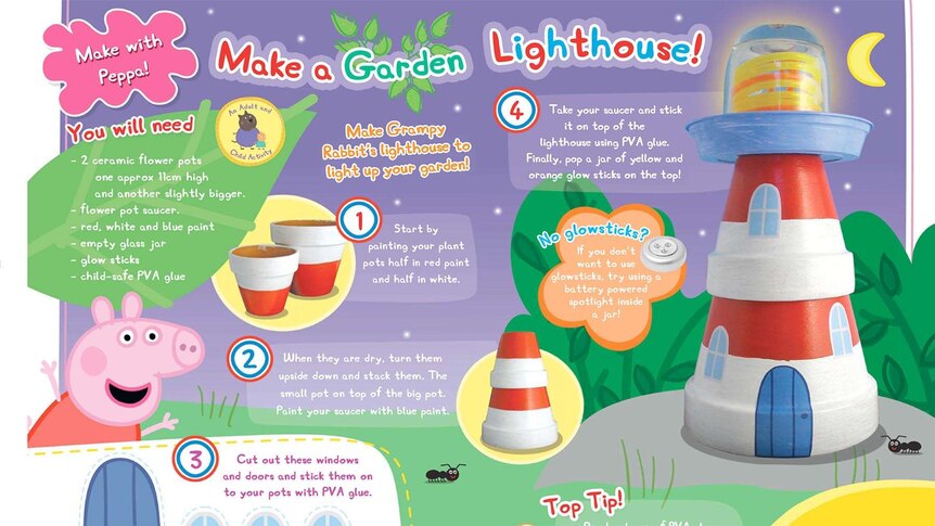 Peppa Pig Garden Lighthouse craft instructions
