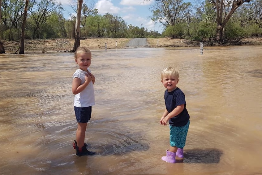 Kids in a creek