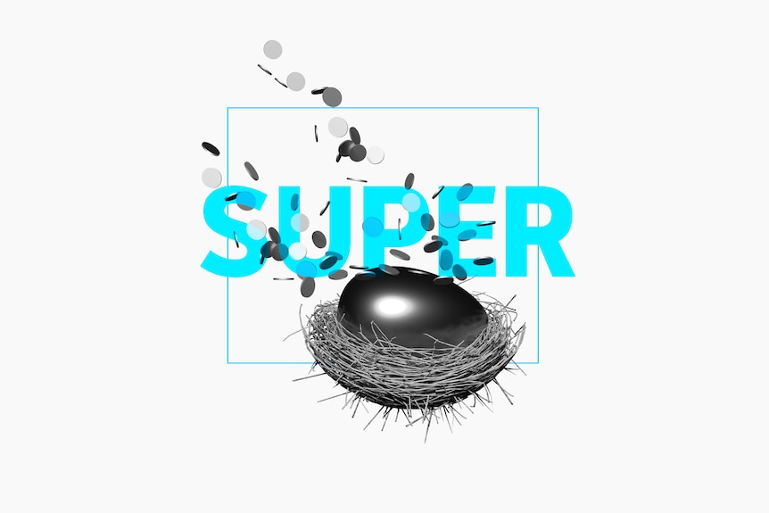 Egg in nest with coins and the word super