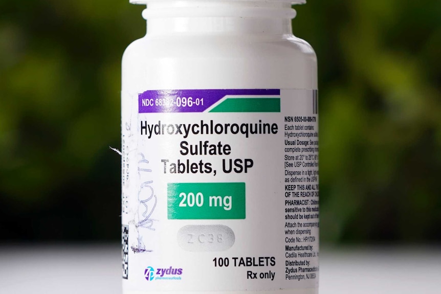 A bottle of hydroxychloroquine tablets