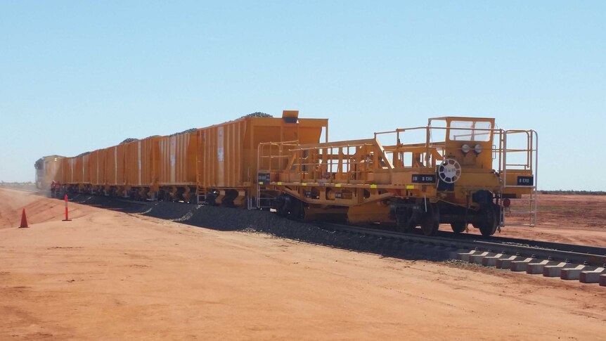 A train at the Roy Hill project in the Pilbara.
