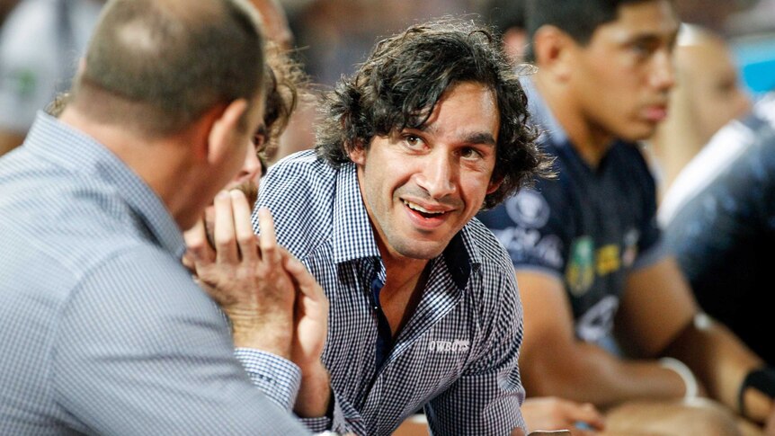 Johnathan Thurston on the sidelines