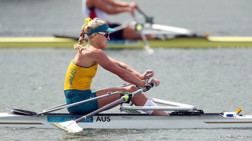 Australia's Kim Crow takes bronze in the single sculls final on Day Eight of the London Olympics