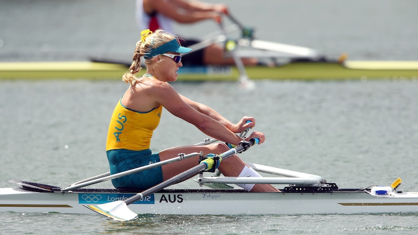 Australia's Kim Crow takes bronze in the single sculls final on Day Eight of the London Olympics