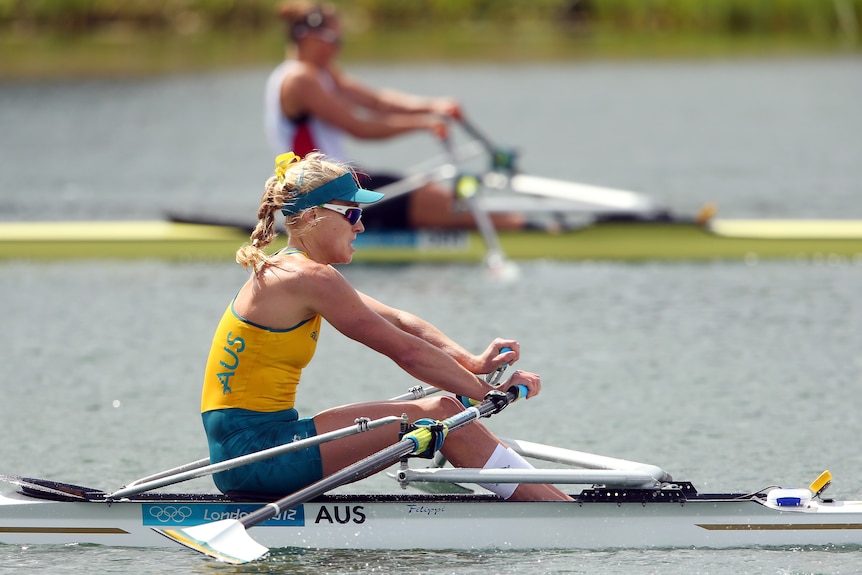 Australia's Kim Crow takes bronze in the single sculls final on Day Eight of the London Olympics