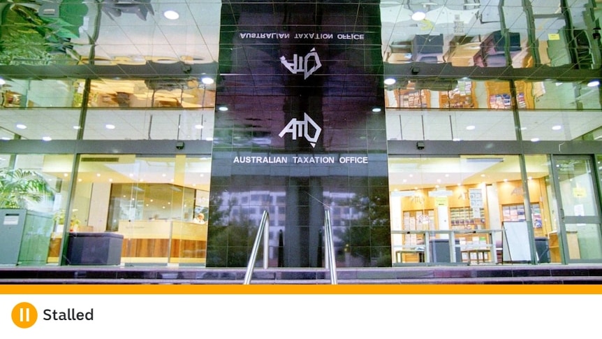 The exterior of a building with the logo of the ATO on it