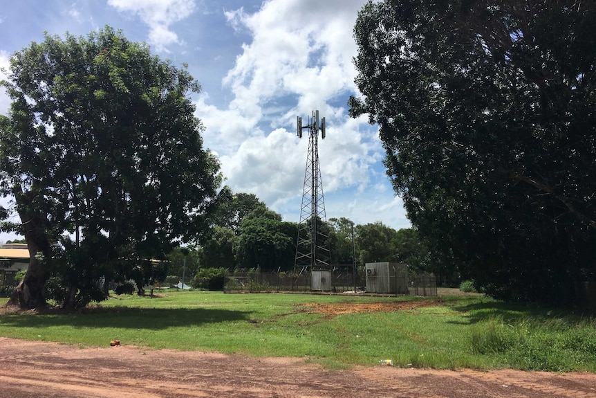 A Telsta tower in a rural-looking area.