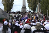 Crowd of people walking