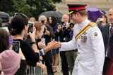 Prince Harry meets crowd at Australian War Memorial