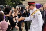 Prince Harry meets crowd at Australian War Memorial