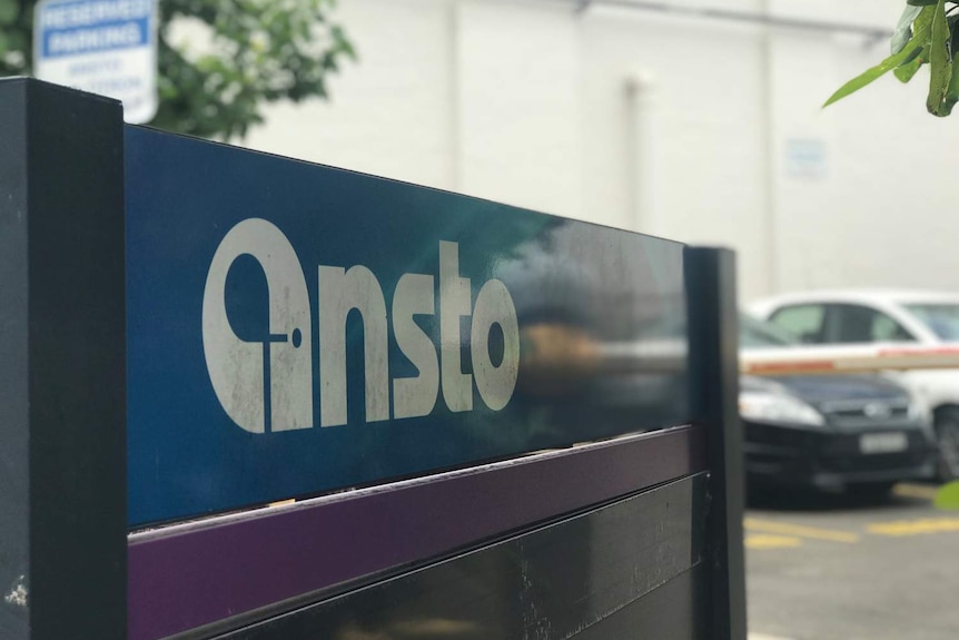 A sign that reads: "ANSTO"
