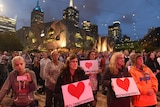Vigil at Federation Square in Melbourne