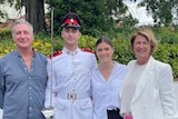 Melinda Pavey with family, of of whom is in an officer's uniform