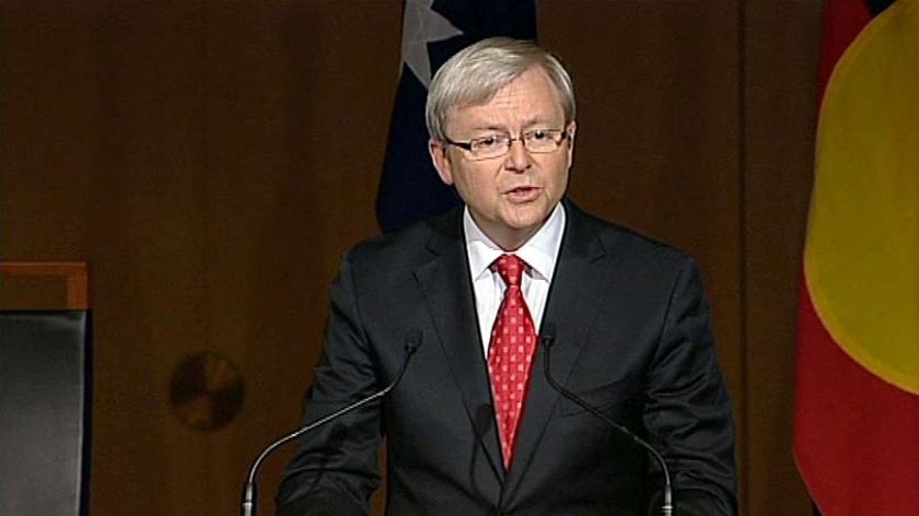 Kevin Rudd says the nation looks back in shame that so many children were left cold, hungry and alone.