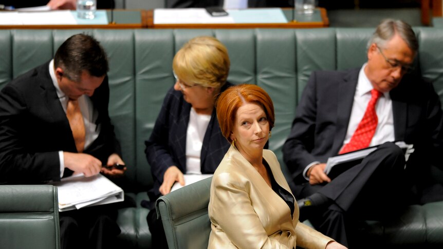 Division within: Julia Gillard came under fire in Question Time.