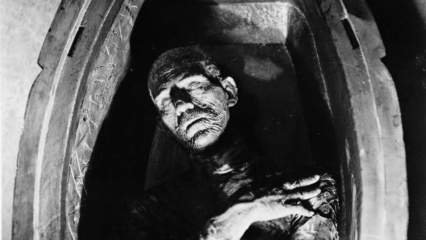 A scene from the 1932 film The Mummy.