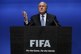 FIFA President Sepp Blatter speaking at a press conference on May 30, 2011, at the FIFA headquarters in Zurich