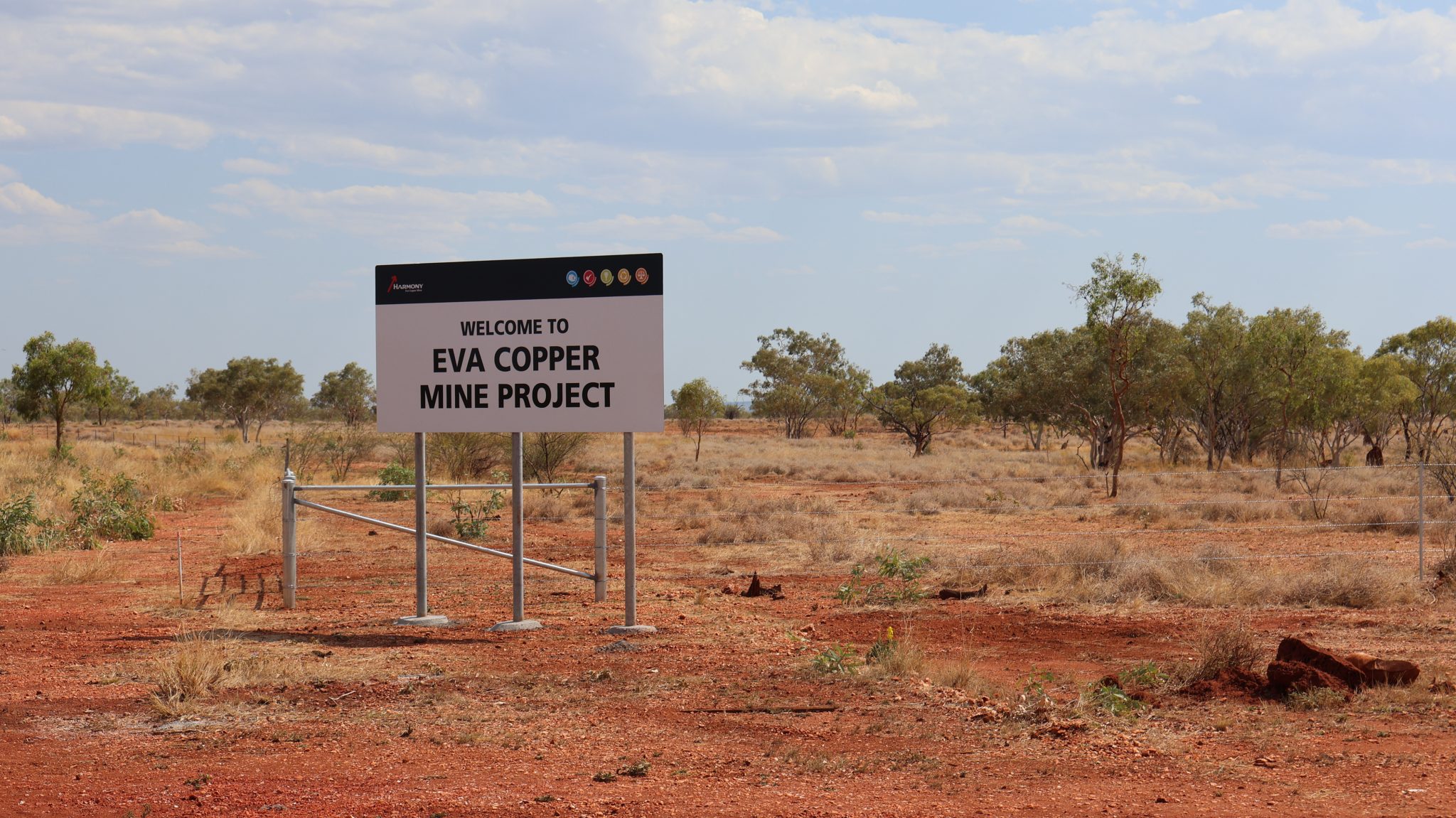 eva copper sign on outback mine site
