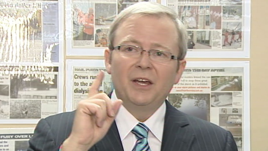 Kevin Rudd Mr Rudd says Labor has identified more than $3 billion in savings, and if elected he would send in the collectors. (File photo)