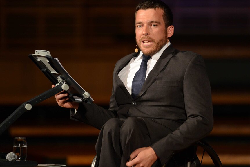 Kurt Fearnley delivers the Australia Day address to the nation at the Sydney Conservatorium of Music.
