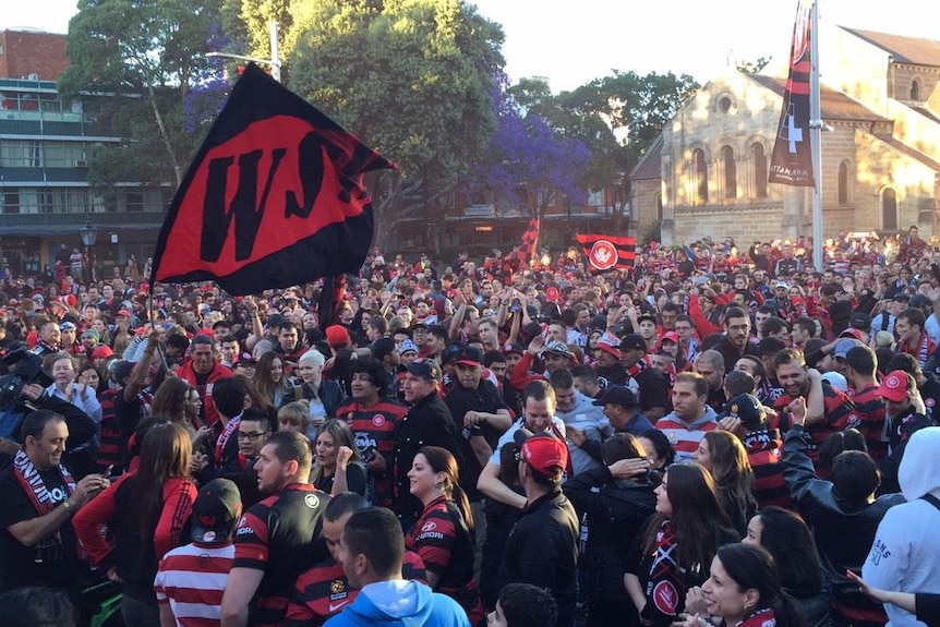 Wanderers fans celebrate