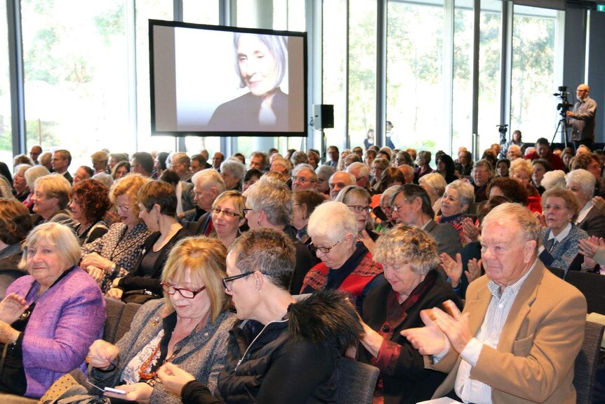 Crowd at the Betty Churcher memorial service at the National Gallery of Australia in Canberra.