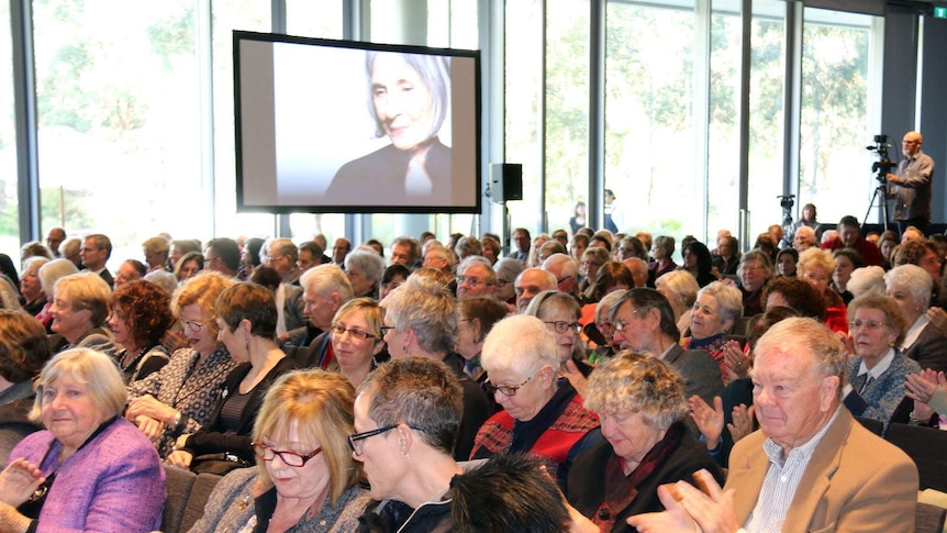 Crowd at the Betty Churcher memorial service at the National Gallery of Australia in Canberra.