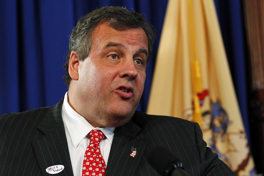 New Jersey governor Chris Christie speaks at the Statehouse in Trenton, New Jersey.