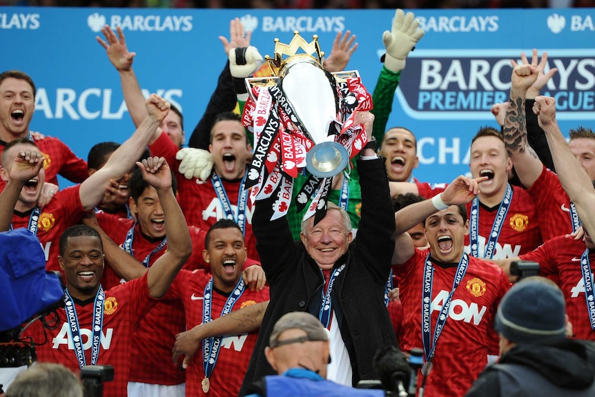 Ferguson celebrates another United trophy