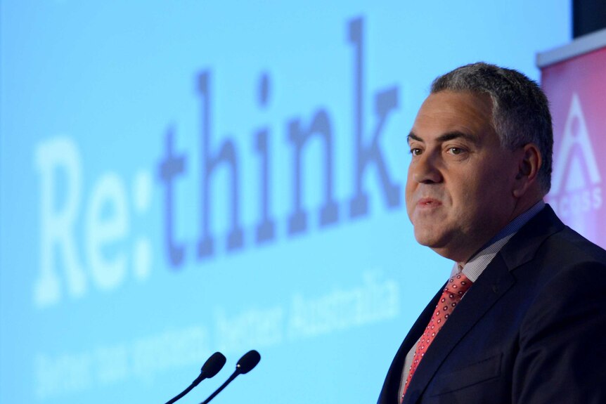 Treasurer Joe Hockey speaks about the tax discussion paper in Melbourne.