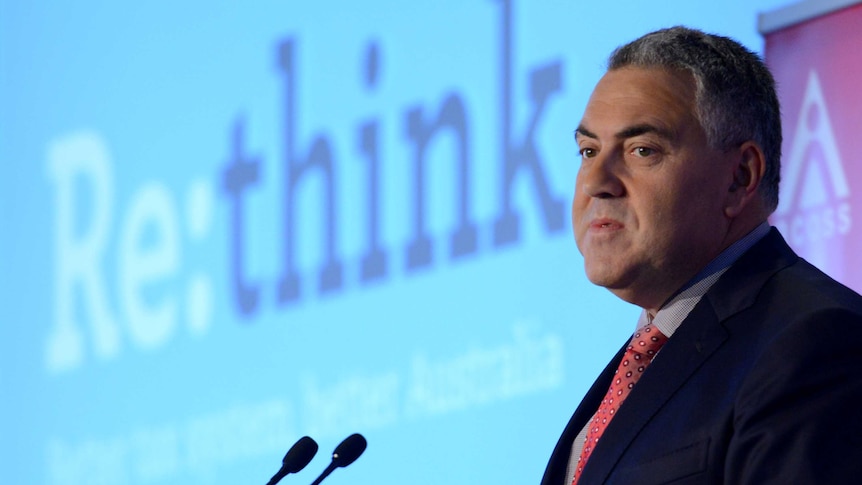 Treasurer Joe Hockey speaks about the tax discussion paper in Melbourne.