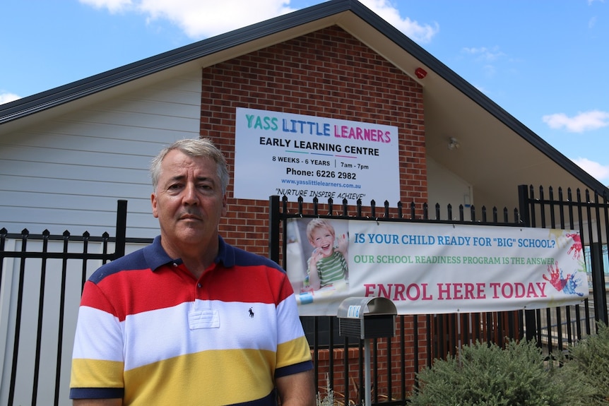 Steve Grundy outside the centre's gates.