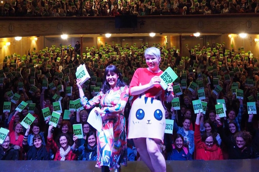 Jan Fran and Clem Ford at the launch of Boys Will be Boys in Melbourne, September 2018.