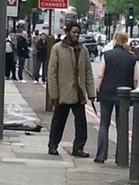 TV still of a second suspect in the terrorism attack in Woolwich London