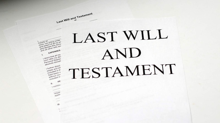 Document on table saying Last Will and Testament