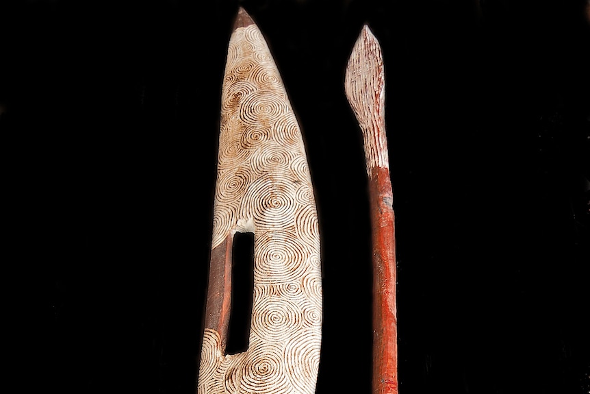 The wooden carving has as earned Andy Snelgar a spot as a finalist in the 2017 Wandjuk Marika 3D Memorial Award.