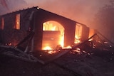 fire spreads through the Rainbow Flat home of Gwenda and Keith Duncan in November 2019