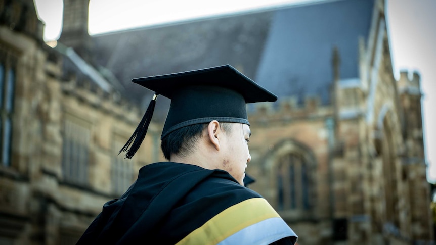 A man in a graduating ceremony