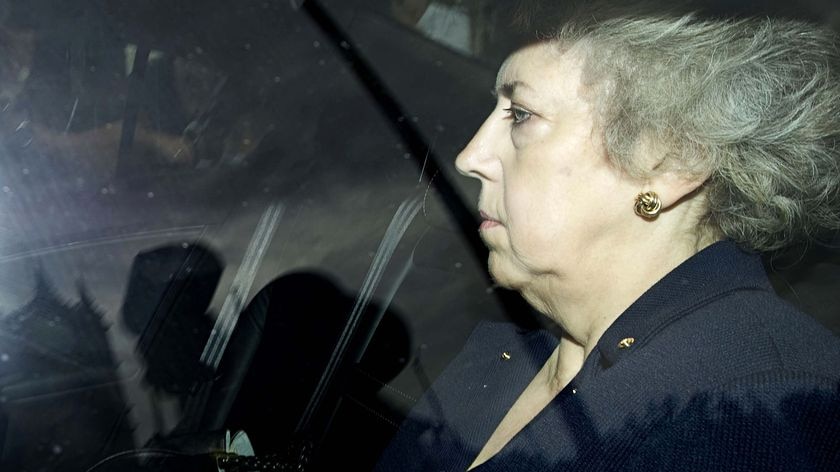 Baroness Eliza Manningham-Buller leaves after giving evidence to the Iraq War Inquiry