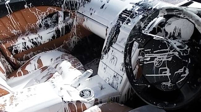 Paint damaged the Maserati interior