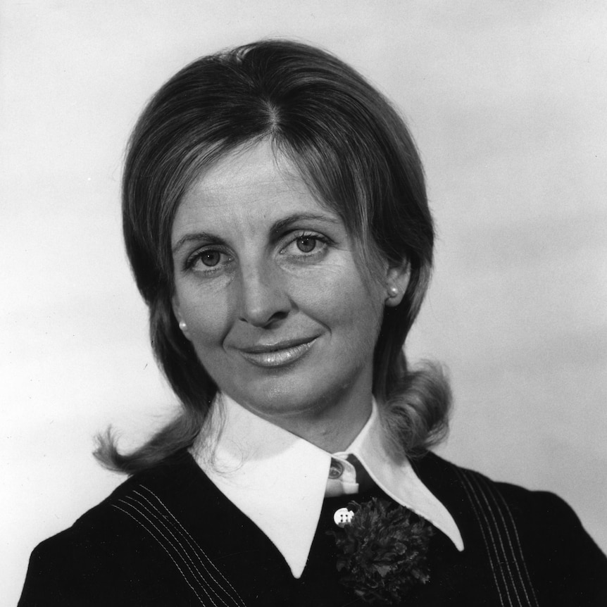 A black and white portrait of Caroline Jones.