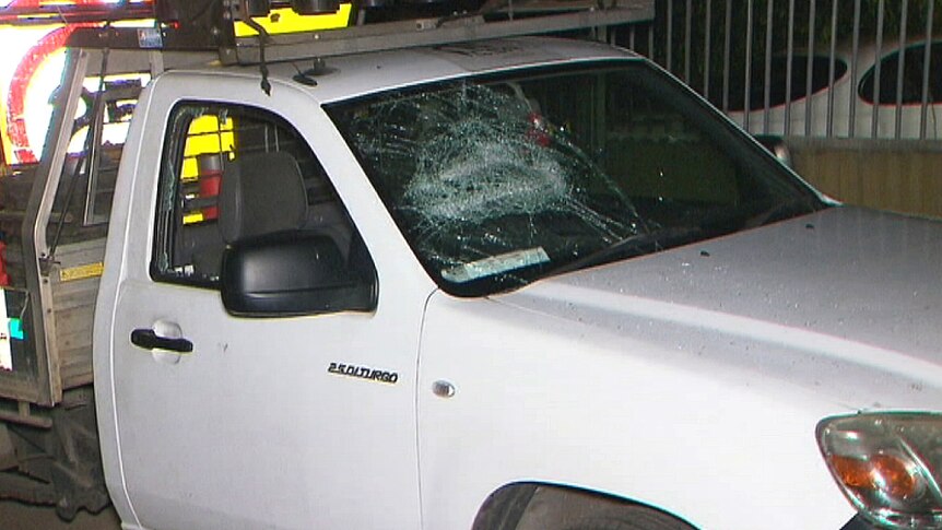 Ute vandalised with baseball bats