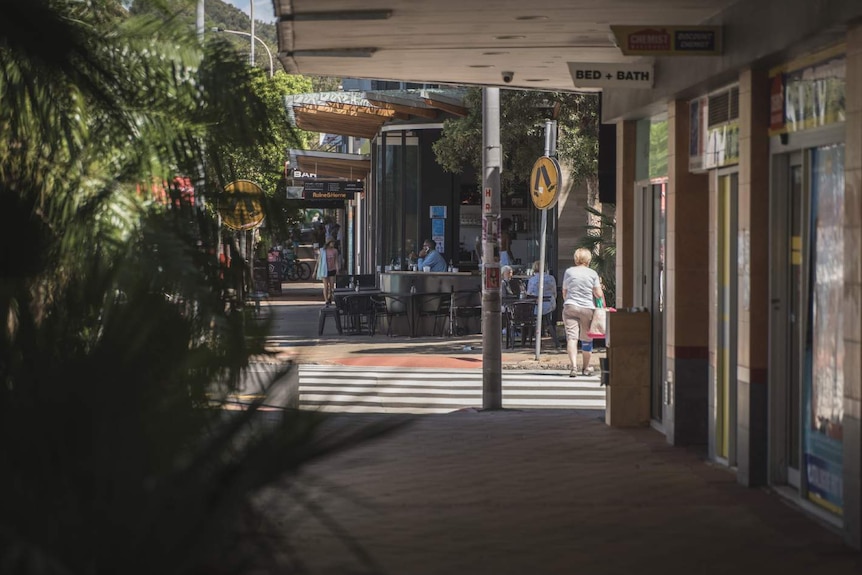 Shops and cafes on a street