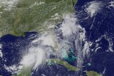 This NASA-NOAA GOES East satellite photo taken August 31, 2016 shows Tropical Storm Hermine in the Gulf of Mexico.