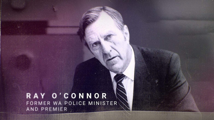 A black-and-white photograph of Ray O'Connor labelled with his name and title