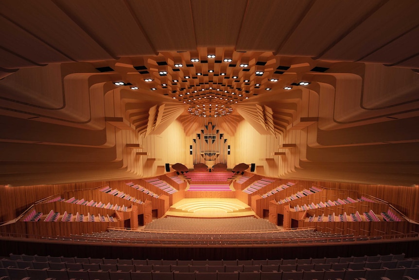 Render of Sydney Opera House's Concert Hall renovations.